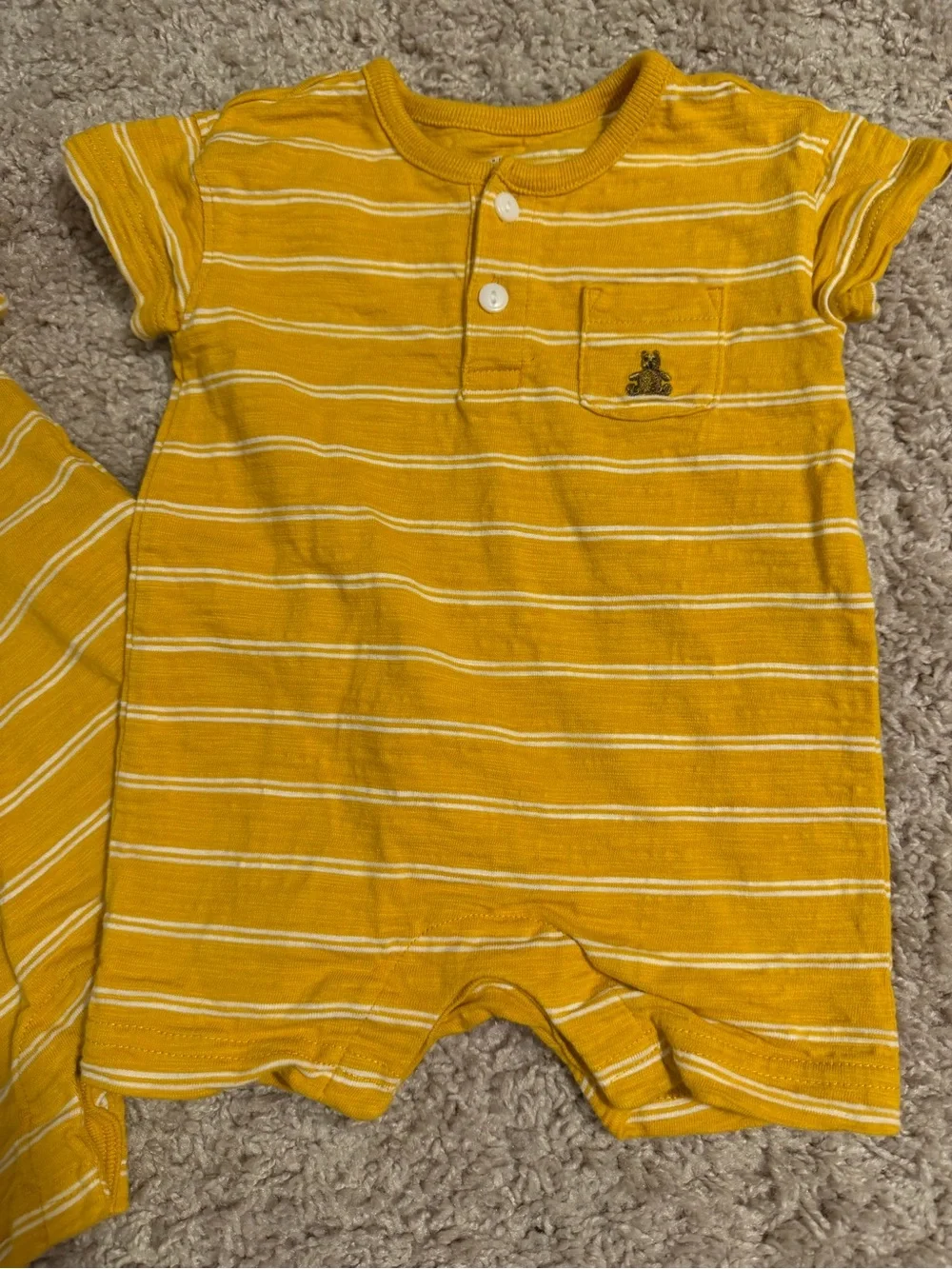 BabyGap Yellow Striped Baby One-Piece Romper-set of two
